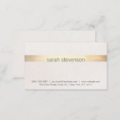 Chic Gold and Linen Texture "Look" Striped Modern Business Card (Front/Back)