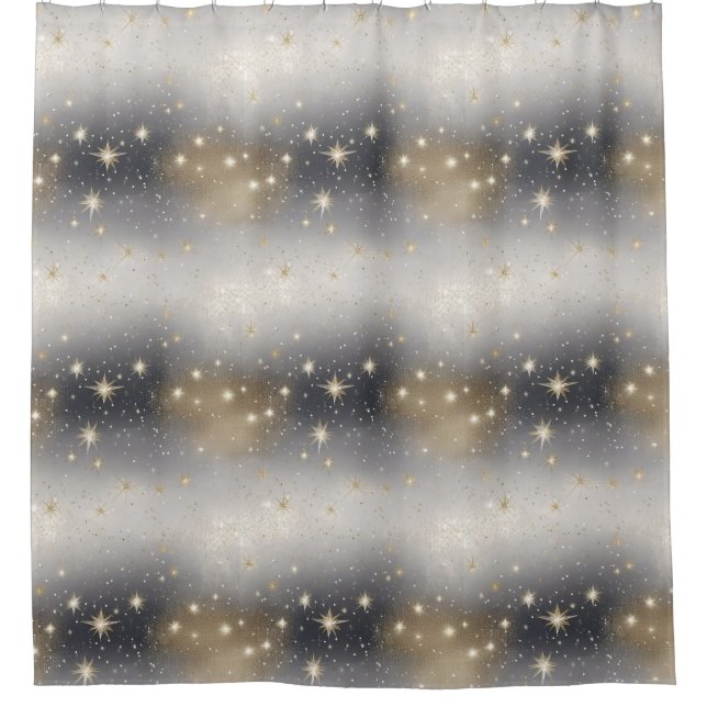 Chic Gold and Silver Glitter  Shower Curtain (Front)