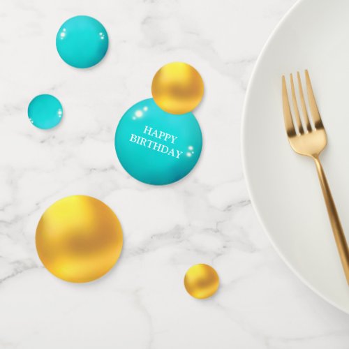 Chic Gold and Turquoise Confetti