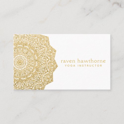 Chic Gold and White Mandala Business Card