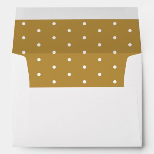 Chic Gold And White Polka Dots Wedding Invitation Envelope