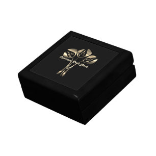 Chic Gold Art Deco Style Floral Gift Box