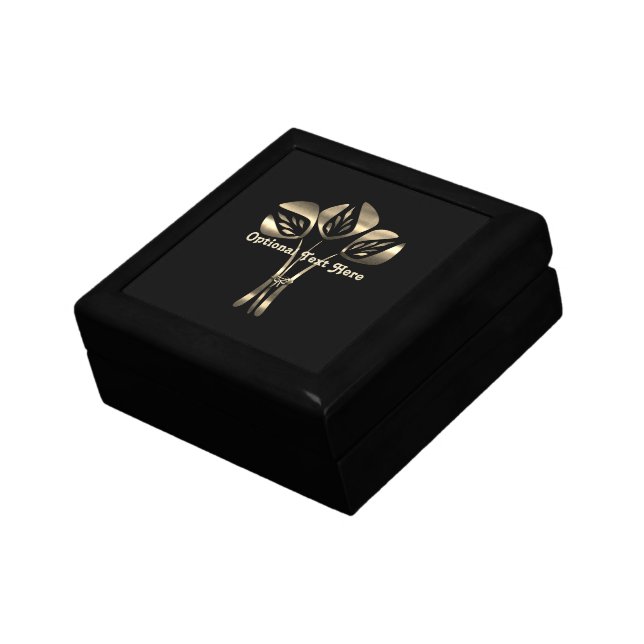 Chic Gold Art Deco Style Floral Gift Box (Side)