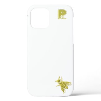 Chic Gold Bee Monogram Case-Mate iPhone Case