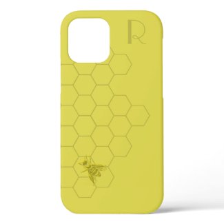 Chic Gold Bee Monogram Case-Mate iPhone Case