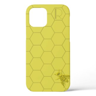 Chic Gold Bee Monogram Case-Mate iPhone Case