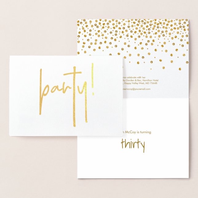 Chic Gold Birthday Party Invitation (Display)