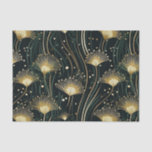Chic gold black floral art deco tissue paper