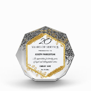 Chic Gold & Black Glitter Employee Award
