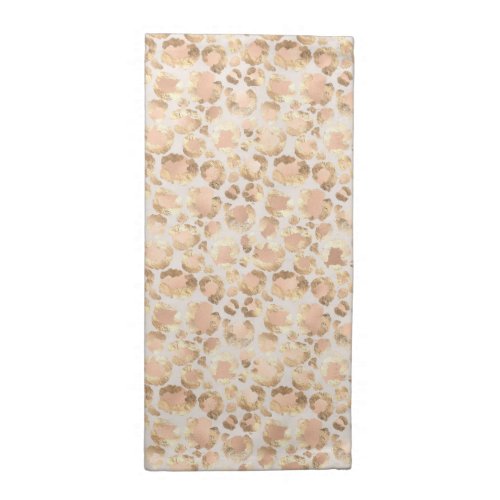 Chic Gold Blush Pink Leopard Print Cloth Napkin