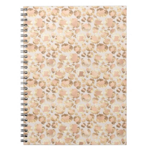 Chic Gold Blush Pink Leopard Print Notebook