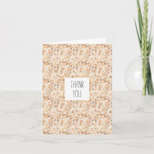 Chic Gold Blush Pink Leopard Print Thank You Card