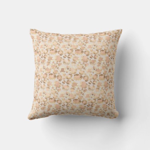 Chic Gold Blush Pink Leopard Print Throw Pillow Zazzle