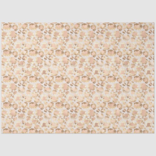Chic Gold Blush Pink Leopard Print Tissue Paper (Front)