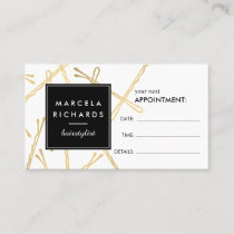 Chic Gold Bobby Pins Hair Stylist Appointment Card