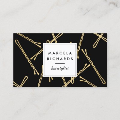 Bobby Pins Hair Stylist Hair Salon Hairdresser Business Card