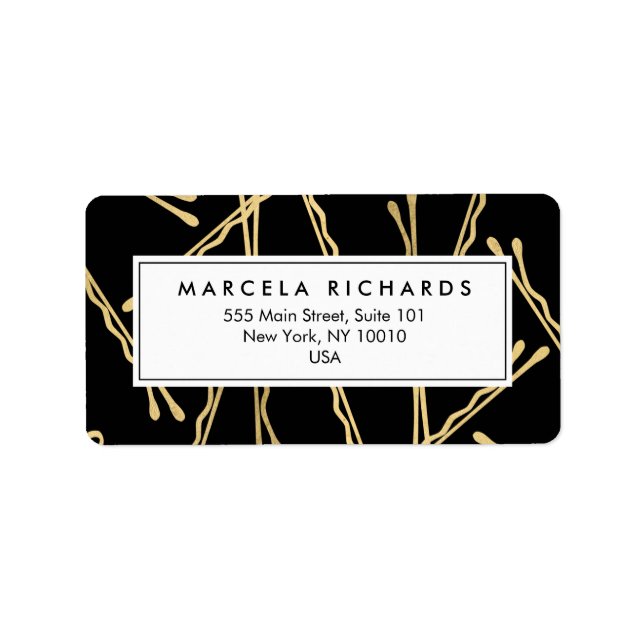 Chic Gold Bobby Pins Hair Stylist Salon Black Label (Front)