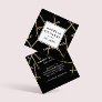 Chic Gold Bobby Pins Hair Stylist Salon Black Square Business Card