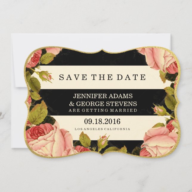 CHIC GOLD | BOTANICAL SAVE THE DATE (Front)