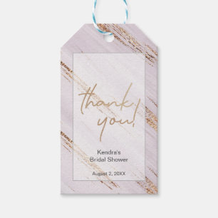 Chic gold Bride to be Name Bridal shower Thank You Gift Tags