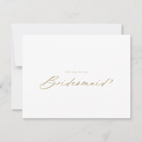 Chic Gold Bridesmaid Proposal Note Card