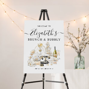 Chic Gold Brunch and Bubbly Welcome Bridal Shower Foam Board
