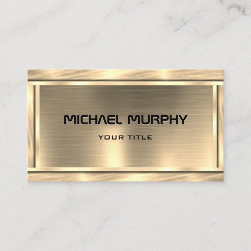 Chic gold Brushed sparkly Metal look _ Custom Business Card