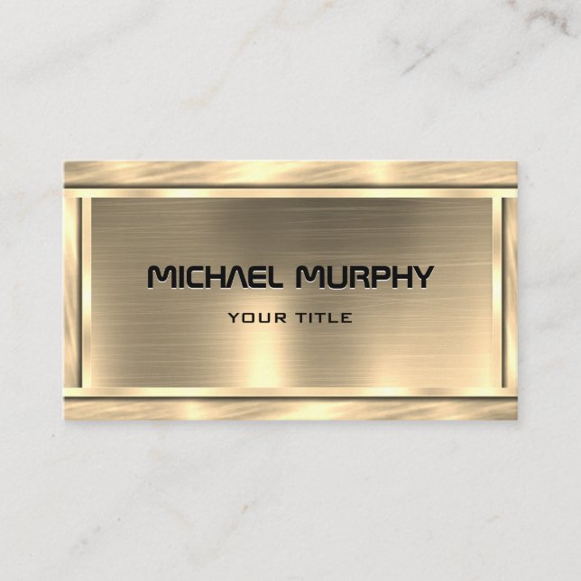 Chic gold Brushed sparkly Metal look - Custom Business Card (Front)