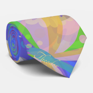 Chic Gold Butterfly Colorful Background Neck Tie