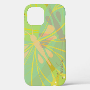 Chic Gold Butterfly Yellow Blue iPhone 12 Case