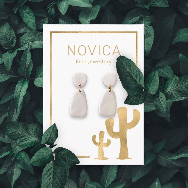 Chic Gold Cactus Earring Display Card (Creator Uploaded)