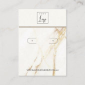 CHIC GOLD CALACATTA MARBLE HOOP EARRING BUSINESS CARD (Front)