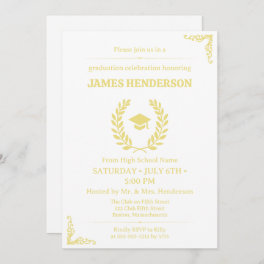 Chic Gold Calligraphy Graduation Party 2025 Invitation