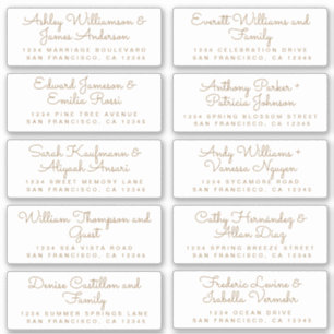 Chic Gold Calligraphy Guest Address Labels