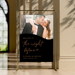 Chic Gold Calligraphy Modern Rehearsal Dinner Foam Board