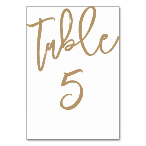 Chic Gold Calligraphy Wedding  Table Number