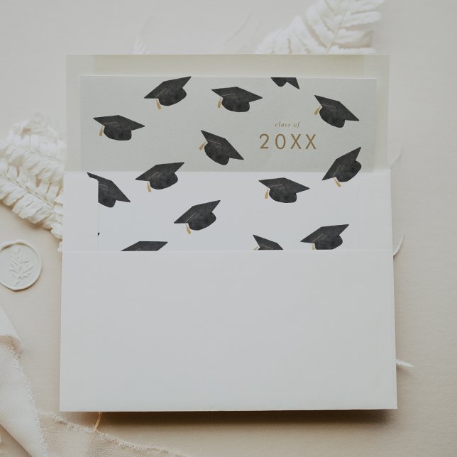 Chic Gold Class of 2024 Grad Cap Graduation Envelope Liner (Creator Uploaded)