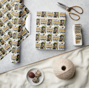 Chic Gold Class of 2026 Graduation Photo Wrapping Paper
