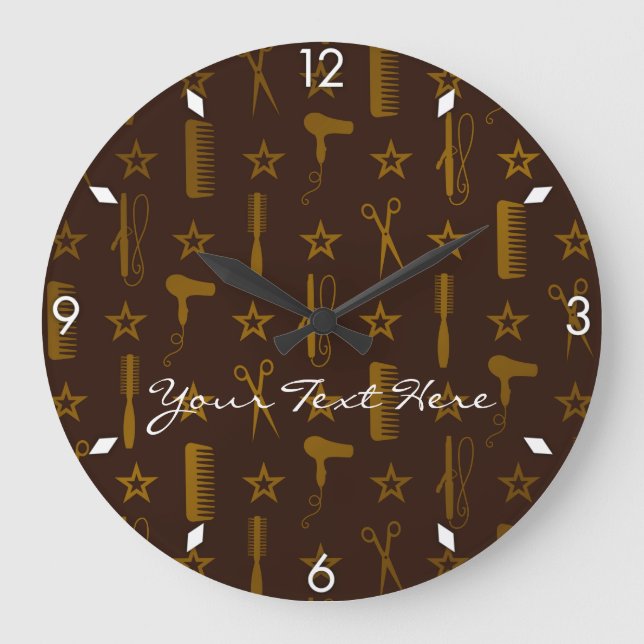 Chic Gold & Coco Brown Custom Wall Clock (Front)