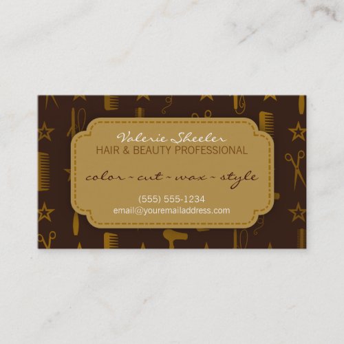 Chic Gold &amp; Coco Hair &amp; Beauty Appointment Card Business Card Template