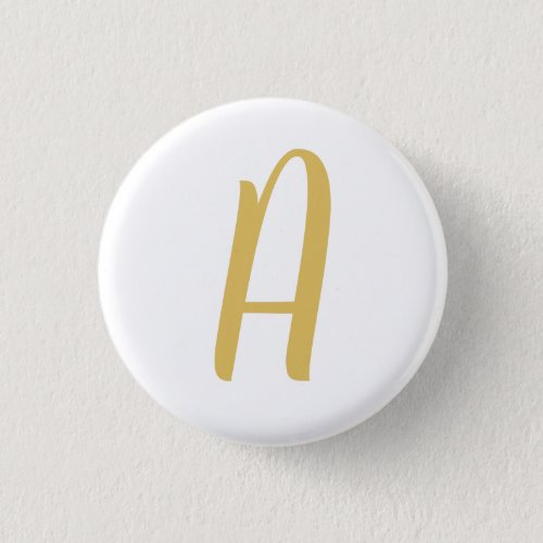 Chic Gold Color Monogram Professional Calligraphy Button