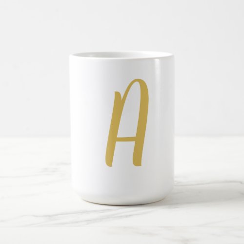 Chic Gold Color Monogram Professional Calligraphy Coffee Mug