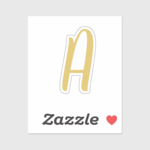 Chic Gold Color Monogram Professional Calligraphy Sticker