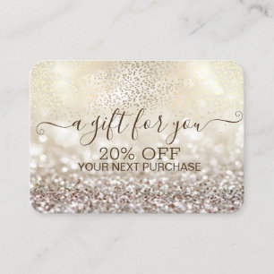 Chic Gold Confetti,Glitter Bokeh Discount Card