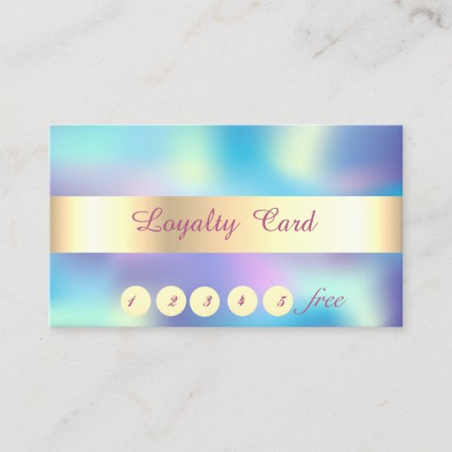 Chic Gold Confetti Holographic  Loyalty Card