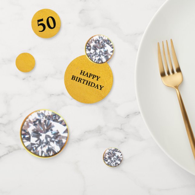 Chic Gold & Diamond 40th, 50th, 60th Anniversary Confetti (Group)