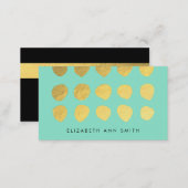 Chic Gold Dots Mint Business Professional Card (Front/Back)