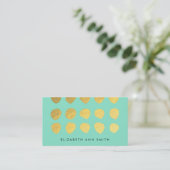 Chic Gold Dots Mint Business Professional Card (Standing Front)