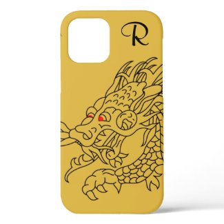 Chic Gold Dragon Monogram Case-Mate iPhone Case