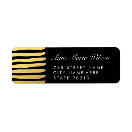 Chic Gold Effect Lines Address Labels Return Addre